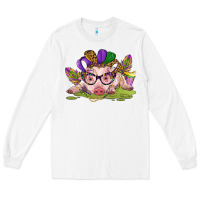 White mardi gras pig Long Sleeve Tee - CowGirlArtShop