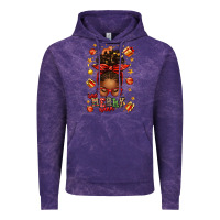 Cloud Purple one merry nana christmas afro messy bun Vintage Hoodie - texasbilliewilder