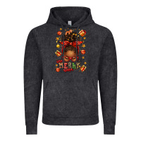 Vintage Black one merry nana christmas afro messy bun Vintage Hoodie - texasbilliewilder