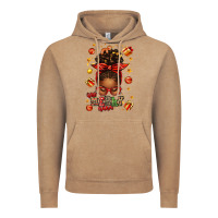One Merry Nana Christmas Afro Messy Bun Vintage Hoodie | Teevron