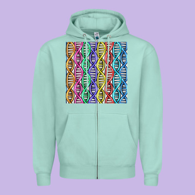 Dna Seamless Pattern Zipper Hoodie Designed By Bundleandbundleshop