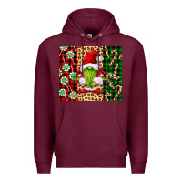 Burgundy green christmas gnome Premium Hoodie - FaDigitalArtStudio