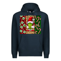 Navy green christmas gnome Premium Hoodie - FaDigitalArtStudio