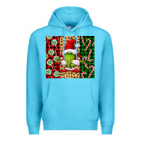 Ocean Blue green christmas gnome Premium Hoodie - FaDigitalArtStudio
