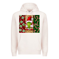 Pale Pink green christmas gnome Premium Hoodie - FaDigitalArtStudio