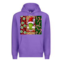 Purple green christmas gnome Premium Hoodie - FaDigitalArtStudio
