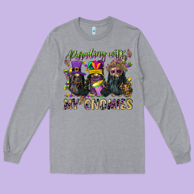 Parading With My Gnomies Long Sleeve Tee Designed By Cowgirlartshop