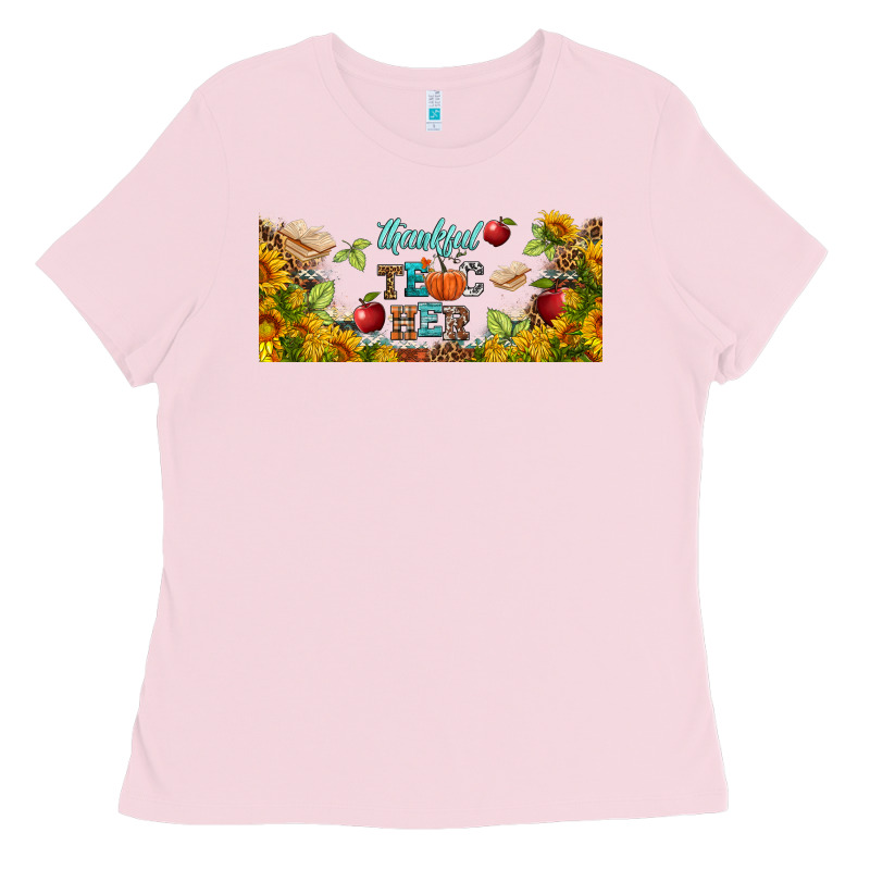 Thankful Teacher Fall Libbey Glass Ladies Tee by BundleAndBundleShop | Teevron