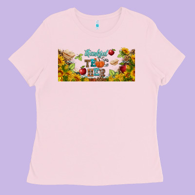 Thankful Teacher Fall Libbey Glass Ladies Tee Designed By Bundleandbundleshop