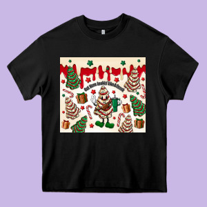 Boojee Christmas Cake Heavy Core Tee Designed By Maliassmallbusiness