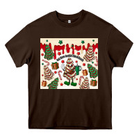 Chocolate Brown Boojee Christmas cake Heavy Core Tee - MaliasSmallBusiness