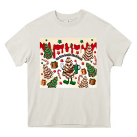 Cream Boojee Christmas cake Heavy Core Tee - MaliasSmallBusiness