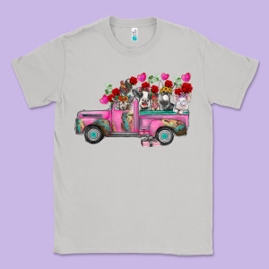 Farm Animals Valentine Truck Classic Tee Designed By Racoondesign