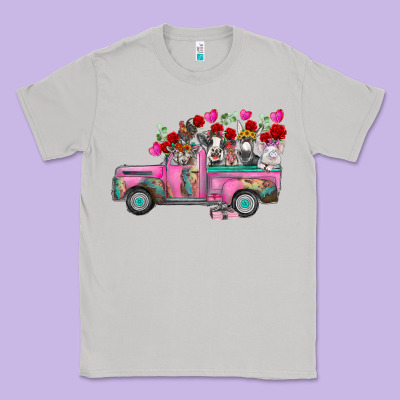 Farm Animals Valentine Truck Classic Tee Designed By Racoondesign