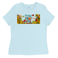 Baby Blue thankful teacher fall libbey glass Ladies Tee - BundleAndBundleShop