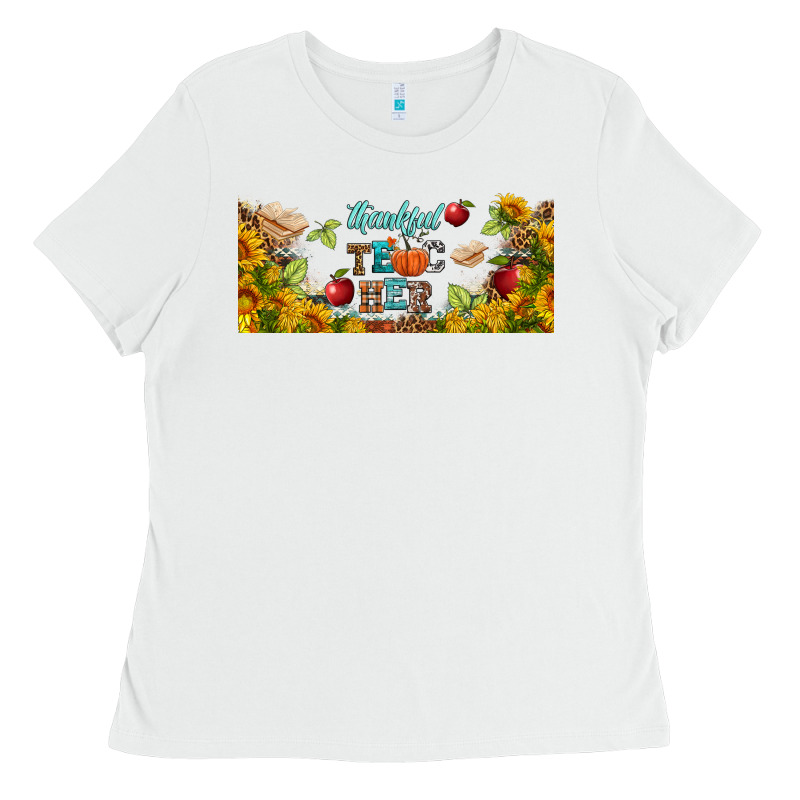 Thankful Teacher Fall Libbey Glass Ladies Tee by BundleAndBundleShop | Teevron
