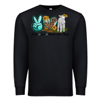 Black Peace Love Merino Wool Sheep Premium Sweatshirt - LillyAllenDesigns