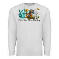 Dove Grey Peace Love Merino Wool Sheep Premium Sweatshirt - LillyAllenDesigns