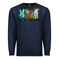 Navy Peace Love Merino Wool Sheep Premium Sweatshirt - LillyAllenDesigns