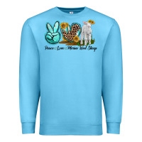 Ocean Blue Peace Love Merino Wool Sheep Premium Sweatshirt - LillyAllenDesigns