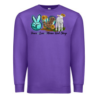 Purple Peace Love Merino Wool Sheep Premium Sweatshirt - LillyAllenDesigns