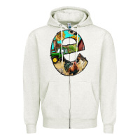 Oatmeal Heather farm life alphabet lowercase letters e Zipper Hoodie - BundleAndBundleShop