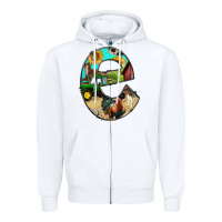 White farm life alphabet lowercase letters e Zipper Hoodie - BundleAndBundleShop