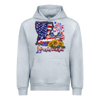 Heather Grey 4th of july  louisiana map Urban Hoodie - BarkalooDesign