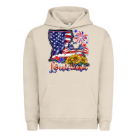 Pigment French Oak 4th of july  louisiana map Urban Hoodie - BarkalooDesign