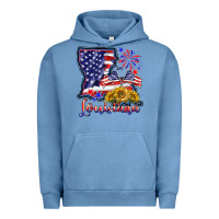 Pigment Pebble Blue 4th of july  louisiana map Urban Hoodie - BarkalooDesign