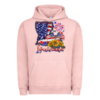 Pigment Salmon 4th of july  louisiana map Urban Hoodie - BarkalooDesign