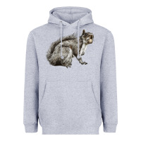 Heather Grey Gray Squirrel Heavyweight Hoodie - LillyAllenDesigns