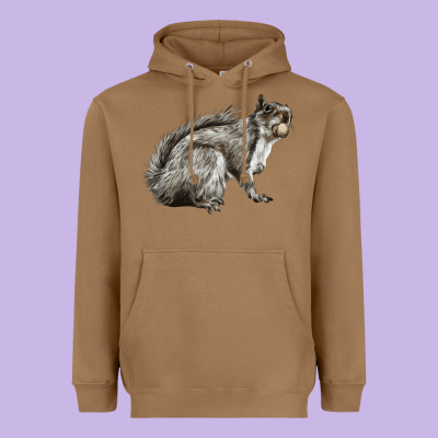 Gray Squirrel Heavyweight Hoodie Designed By Lillyallendesigns