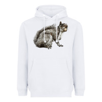 White Gray Squirrel Heavyweight Hoodie - LillyAllenDesigns