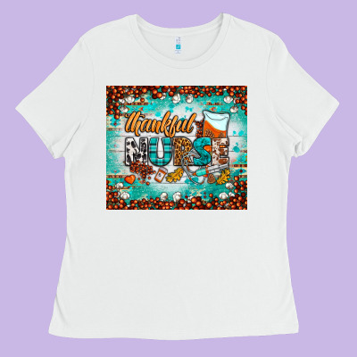 Thankful Nurse Fall Tumbler Ladies Tee Designed By Bundleandbundleshop