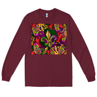 Burgundy mardi gras Long Sleeve Tee - CowGirlArtShop