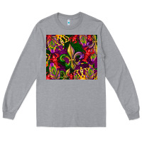 Heather Grey mardi gras Long Sleeve Tee - CowGirlArtShop