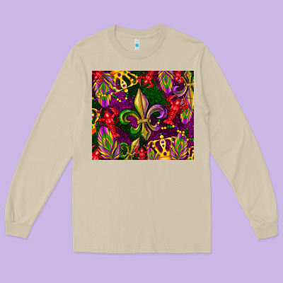 Mardi Gras Long Sleeve Tee Designed By Cowgirlartshop