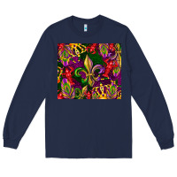 Navy mardi gras Long Sleeve Tee - CowGirlArtShop