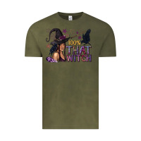 Vintage Olive 100% That Witch Black Afro Witch Vintage Tee - texasbilliewilder