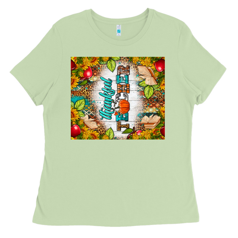 Thankful Teacher Fall Tumbler Ladies Tee by BundleAndBundleShop | Teevron