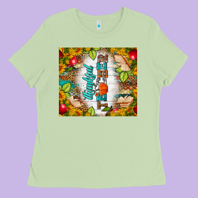 Thankful Teacher Fall Tumbler Ladies Tee Designed By Bundleandbundleshop