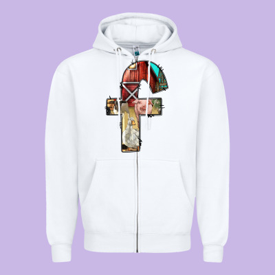 Farm Life Alphabet Lowercase Letters F Zipper Hoodie Designed By Bundleandbundleshop
