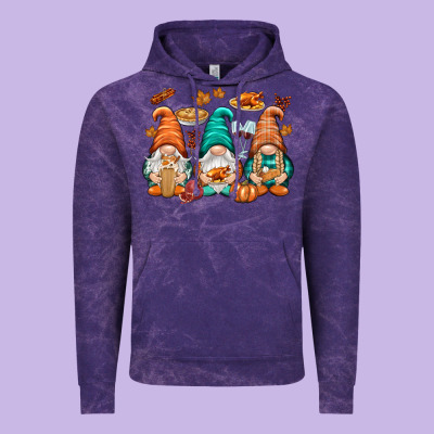 Thanksgiving Gnomes Vintage Hoodie Designed By Nancycooperartshop
