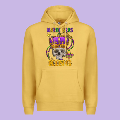 Skull Mardi Gras King Premium Hoodie Designed By Fadigitalartstudio