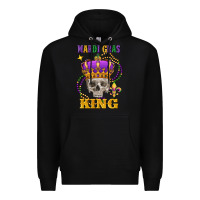 Black skull mardi gras king Premium Hoodie - FaDigitalArtStudio