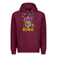 Burgundy skull mardi gras king Premium Hoodie - FaDigitalArtStudio
