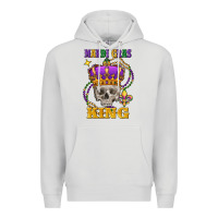 Dove Grey skull mardi gras king Premium Hoodie - FaDigitalArtStudio