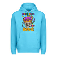 Ocean Blue skull mardi gras king Premium Hoodie - FaDigitalArtStudio
