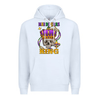 White skull mardi gras king Premium Hoodie - FaDigitalArtStudio